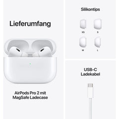 APPLE AirPods Pro (2. Generation) mit MagSafe Case (USB‑C), In-ear Kopfhörer Bluetooth White